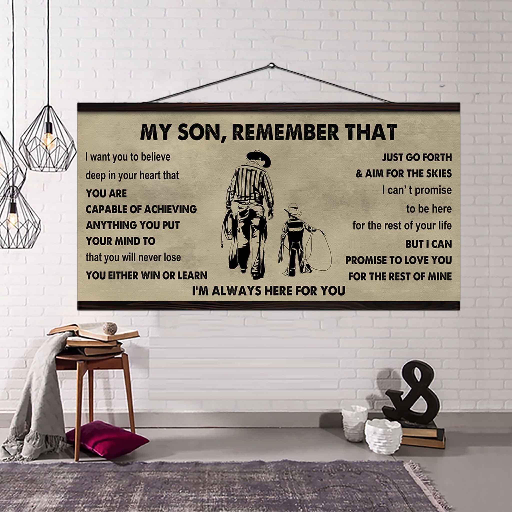 Personalized Sport Poster Canvas -  My Son Remember That You Will Never Lose You Either Win Or Learn
