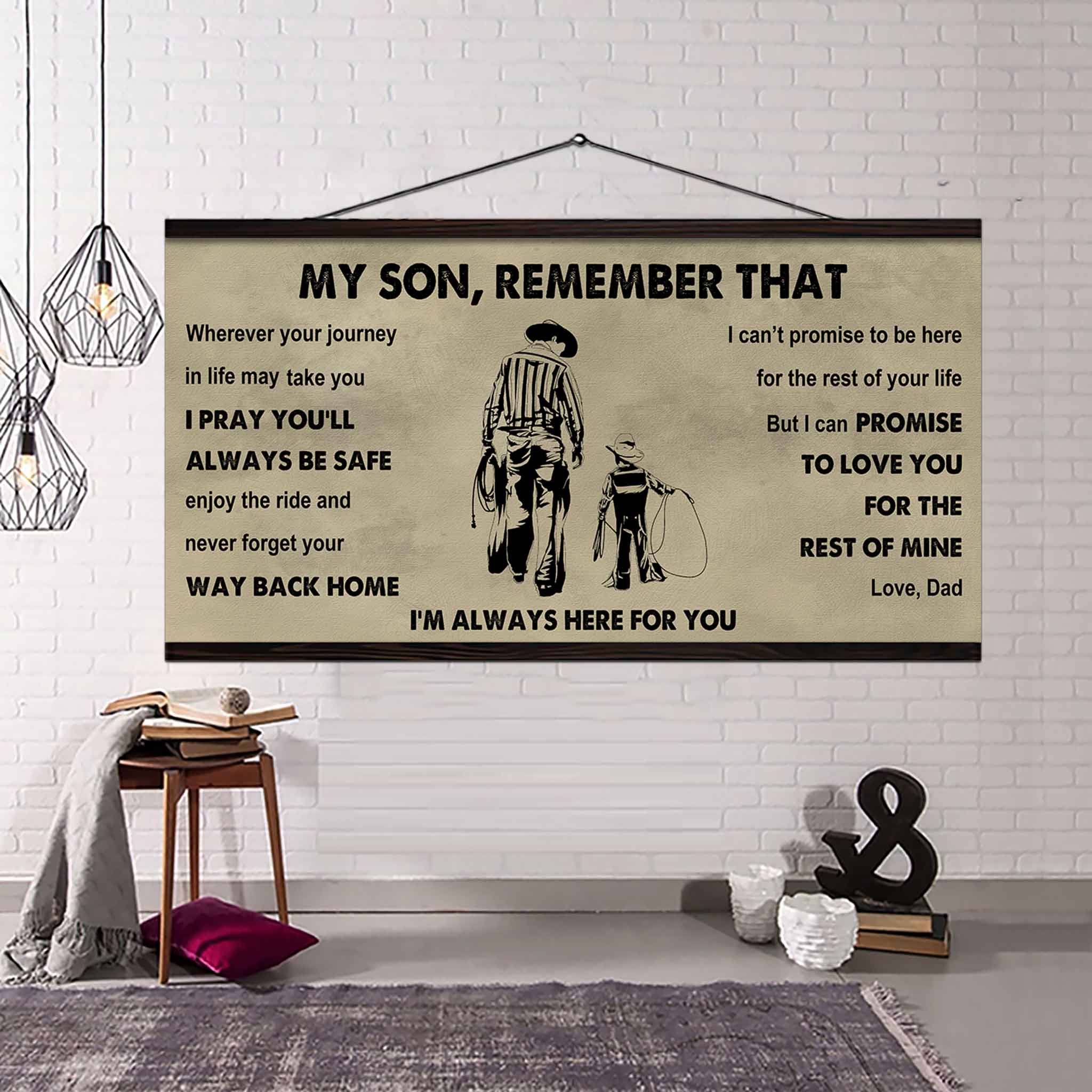Personalized Sport Poster Canvas -  My Son Remember That Never Forget Your Way Back Home