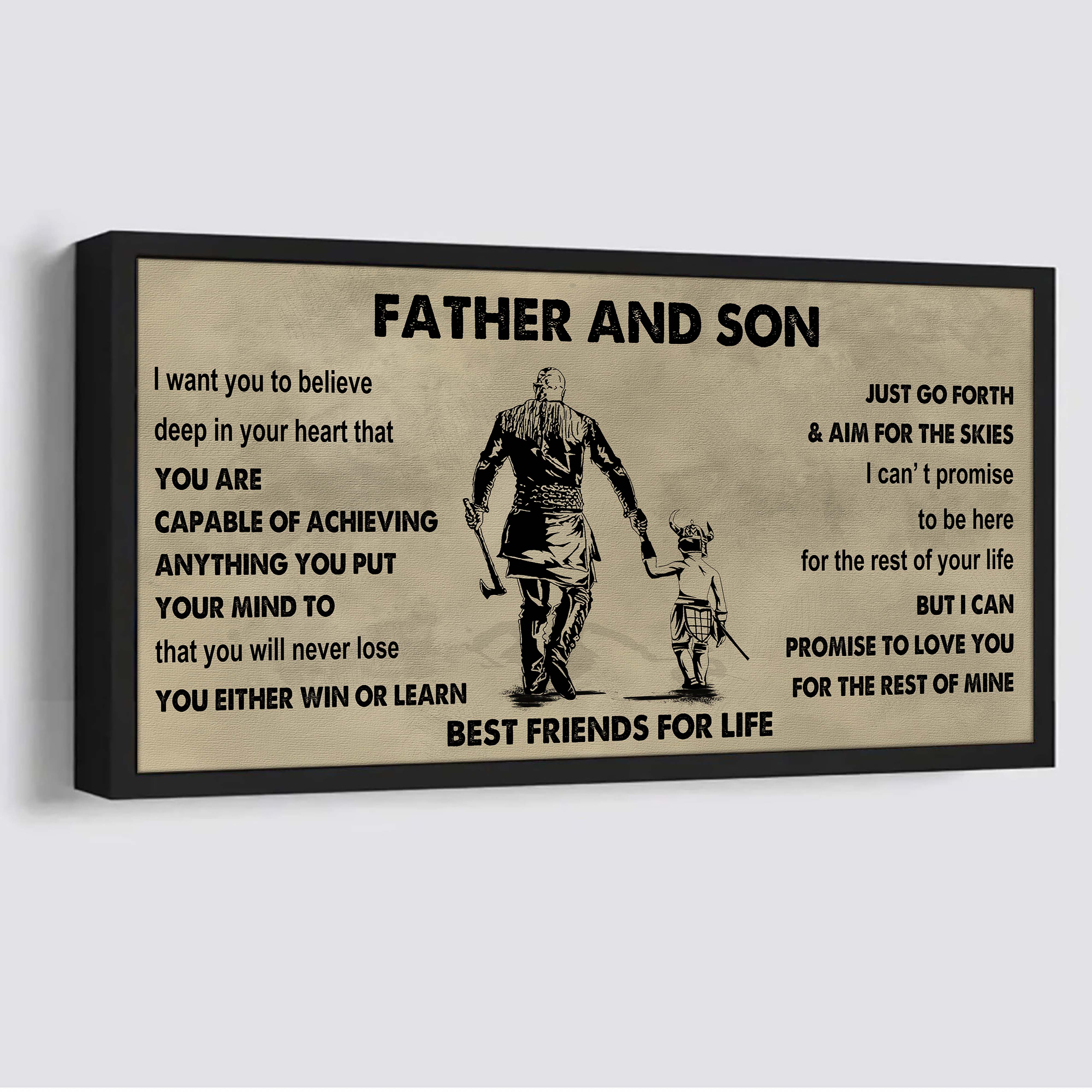 Biker Father And Son Best Friends For Life - Ver 2 You Will Never Lose Poster Canvas Gift For Son From Father