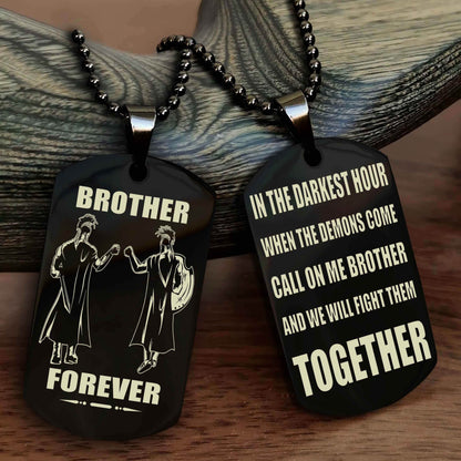 Soldier-Air force Personalized Double Sided Dog Tag For My Brother - Call On Me Brother And We Will Fight Them Together Gift For Your Friend
