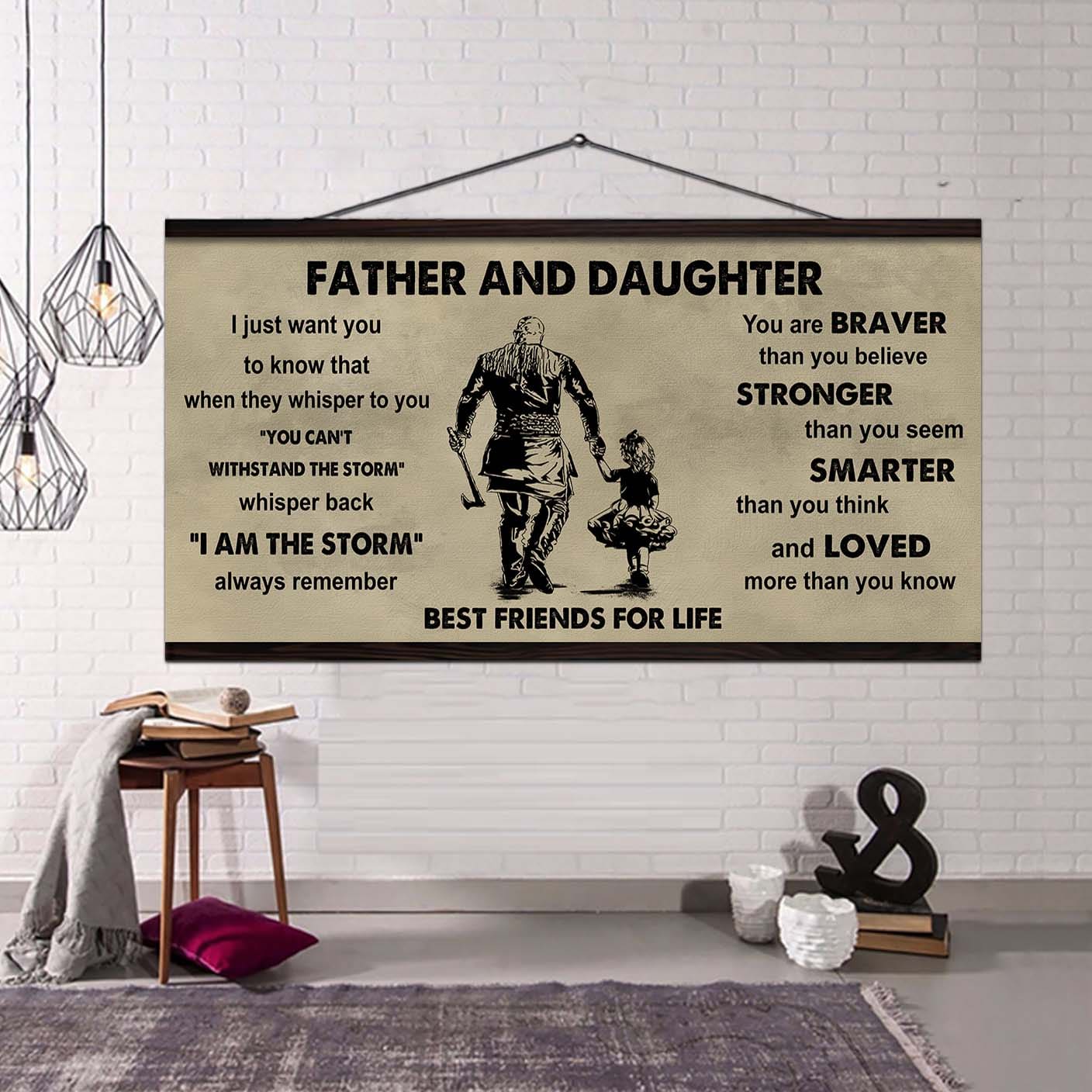 Samurai Father And Daughter Best Friends For Life - I Am The Storm Poster Canvas Gift For Daughter From Father