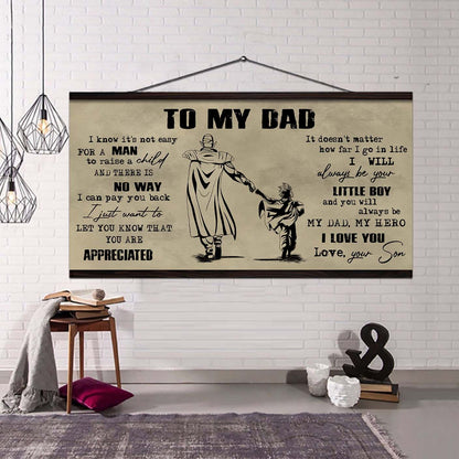 Viking To My Dad I Know It Not Easy For A Man To Raise A Child - I Will Always Your Little Boy Canvas Poster