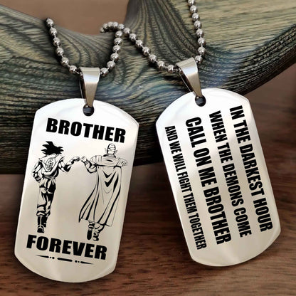 Soldier Engraved Double Sided Dog Tag Call On Me Brother NAG Brothers Forever We Will Fight Them Together