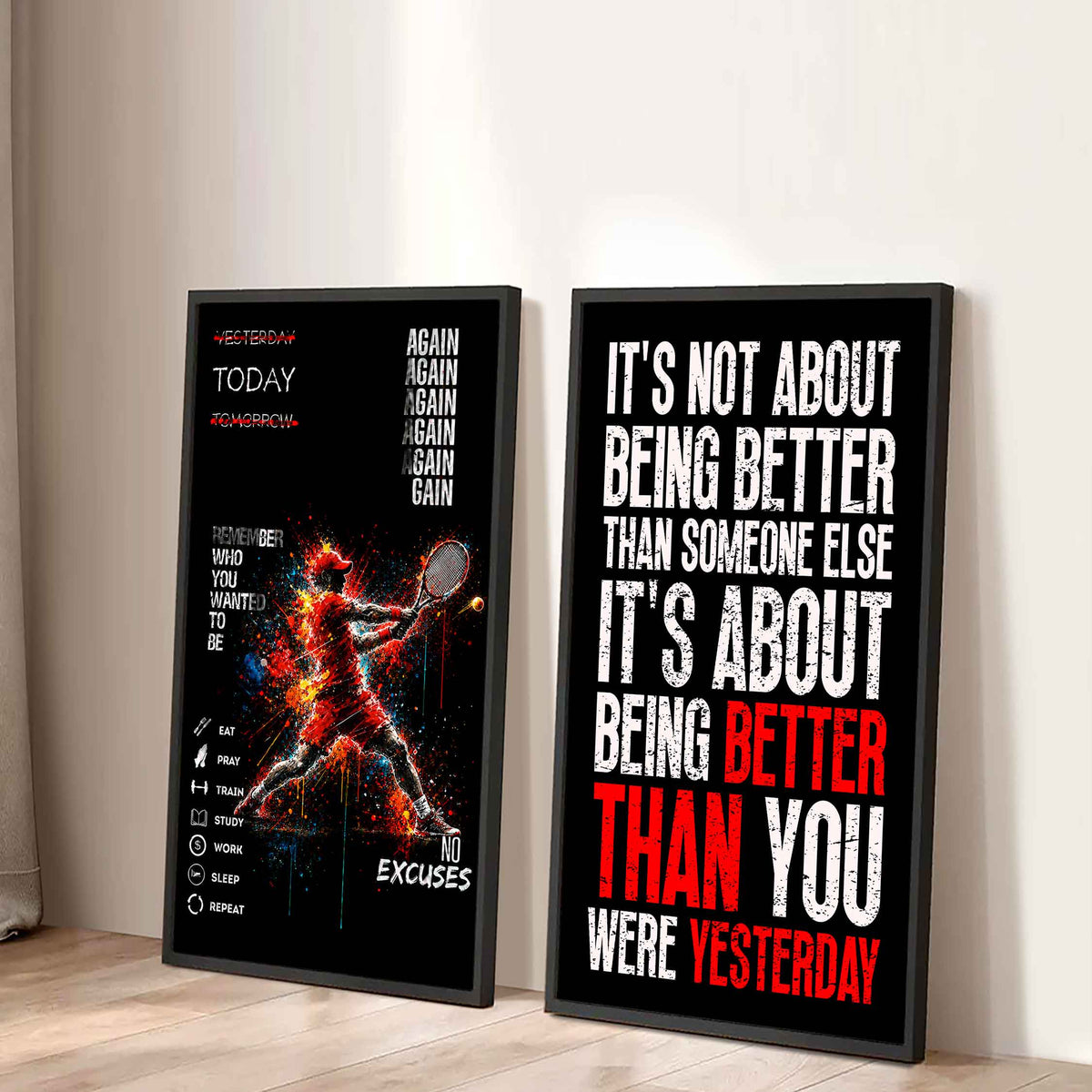 It's About Being Better Than You Were The Day Before Canvas Set Ready To Hang Gift For Your Son Your Friend