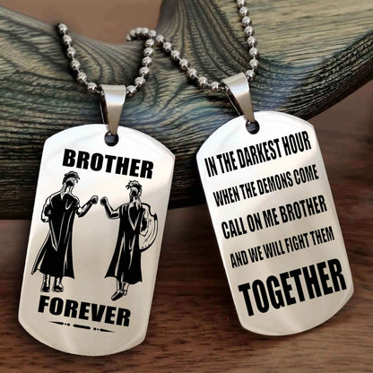 Soldier: Navy-Air Force Personalized Double Sided Dog Tag For My Brother - Call On Me Brother And We Will Fight Them Together Gift For Your Friend