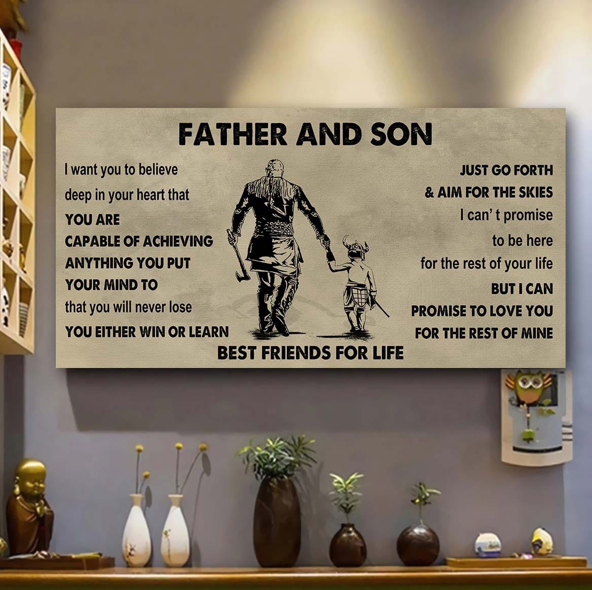 DRB GK Father And Son Best Friends For Life - Ver 2 You Will Never Lose Poster Canvas Gift For Son From Father