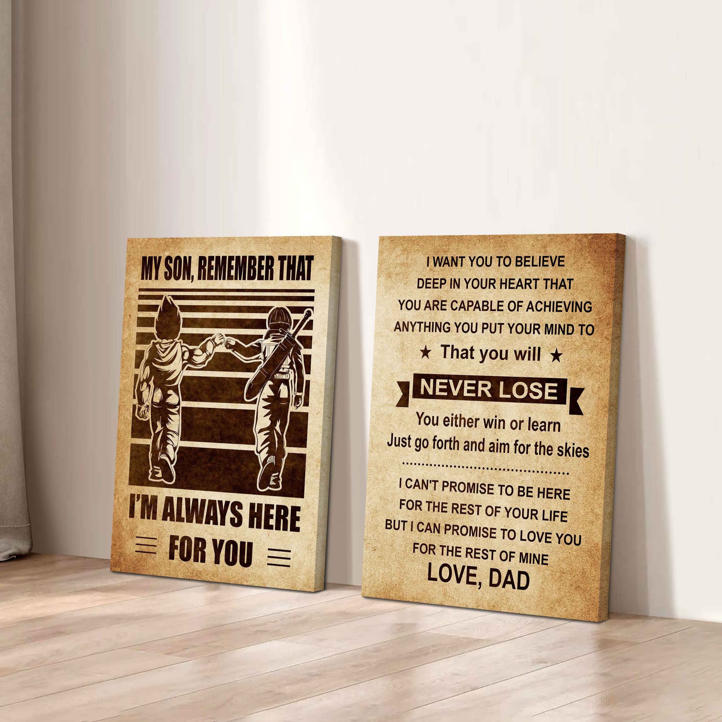 Combo 2 Sport Poster Canvas My Son Remember That - You Will Never Lose You Either Win Or Learn