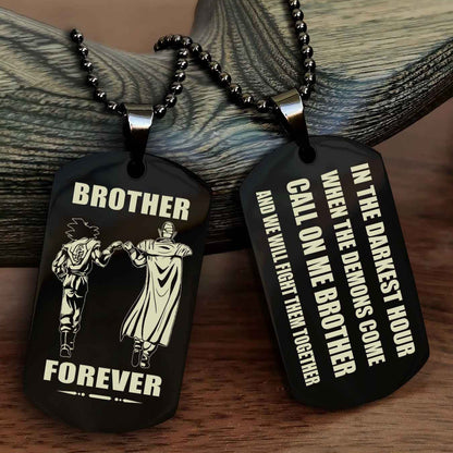 Soldier Engraved Double Sided Dog Tag Call On Me Brother NAG Brothers Forever We Will Fight Them Together