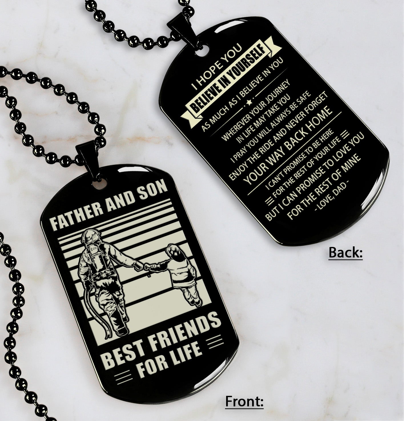 NVL Personalized Double Sided Dog Tag Father And Daughter Best Friends For Life