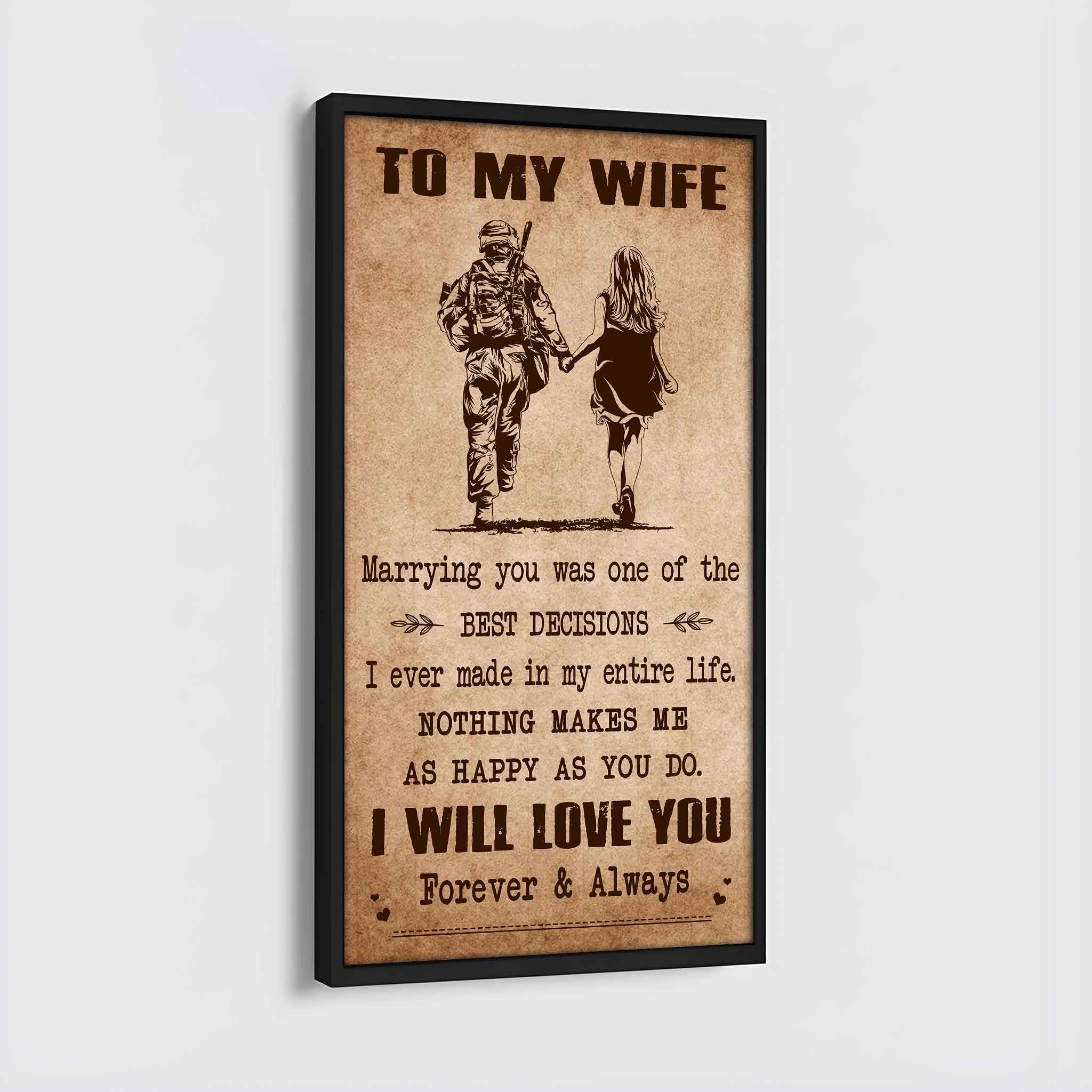 Samurai Poster Canvas To My Wife Marrying You Was One Of The Best Decisions - I Will Love You Forever And Always Gift For Your Wife