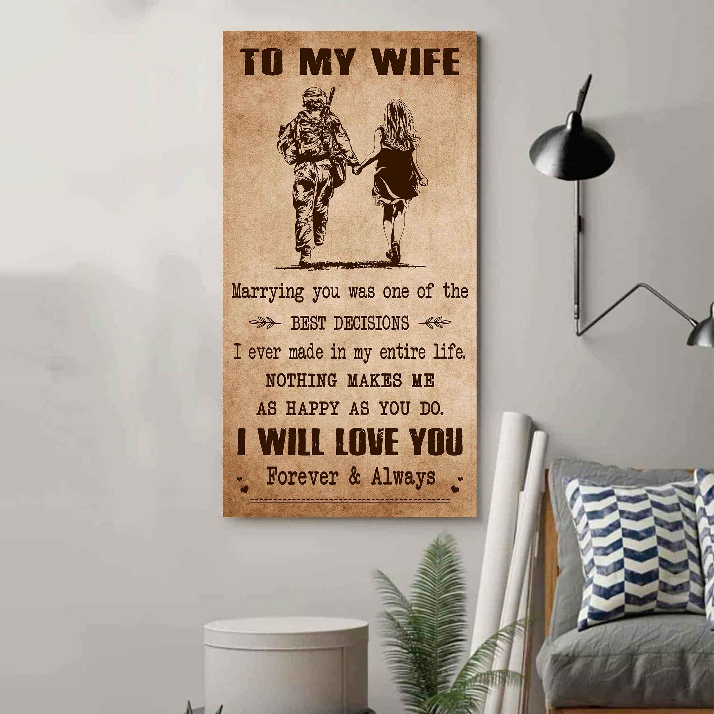 Samurai Poster Canvas To My Wife Marrying You Was One Of The Best Decisions - I Will Love You Forever And Always Gift For Your Wife