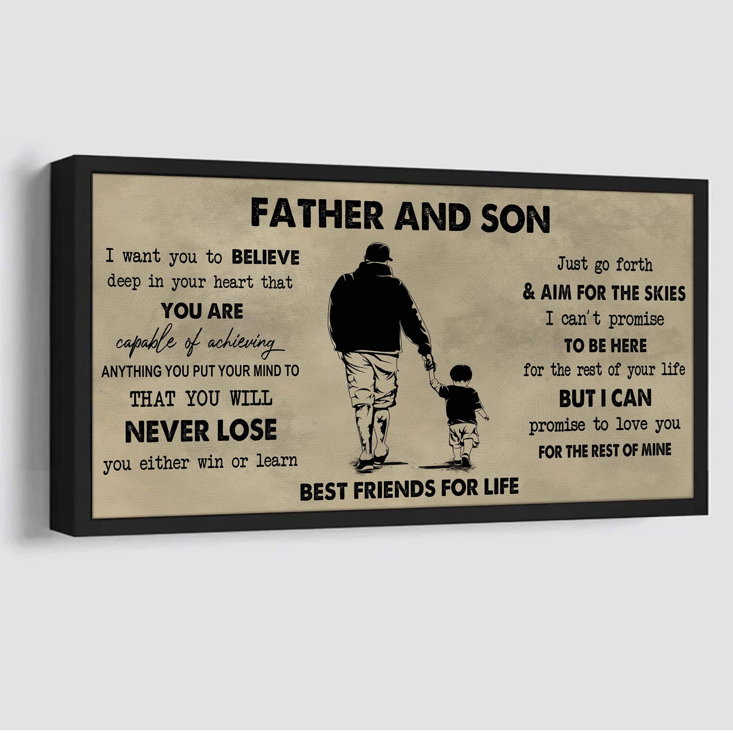 DRB Father And Son Best Friend For Life - You Will Never Lose Poster Canvas Gift For Son From Father