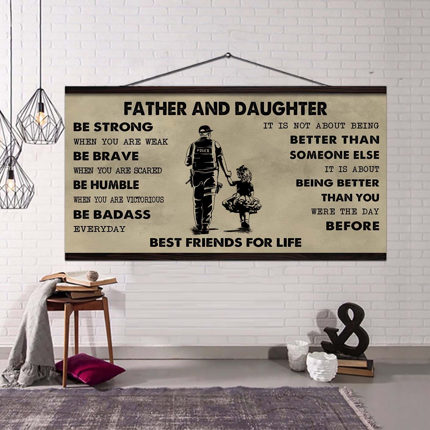 Samurai Father And Daughter Best Friends For Life - Be Strong When You Are Weak Poster Canvas Gift For Daughter From Father