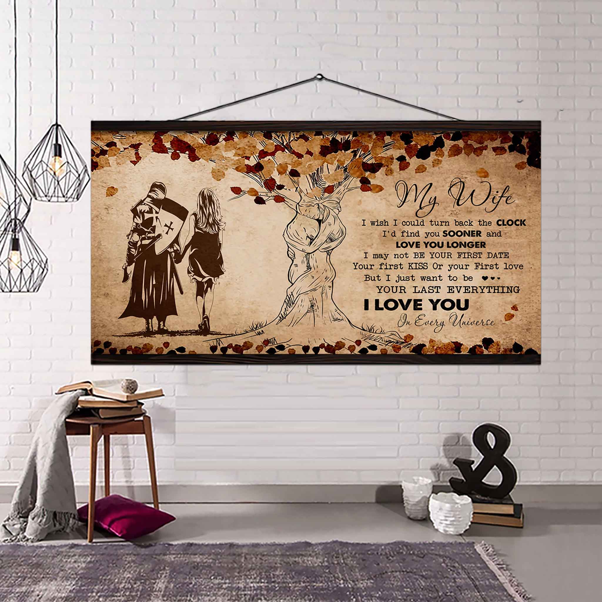 Samurai Poster Canvas To My Wife I Wish I Could Turn Back The Clock - I Love You In Every Universe