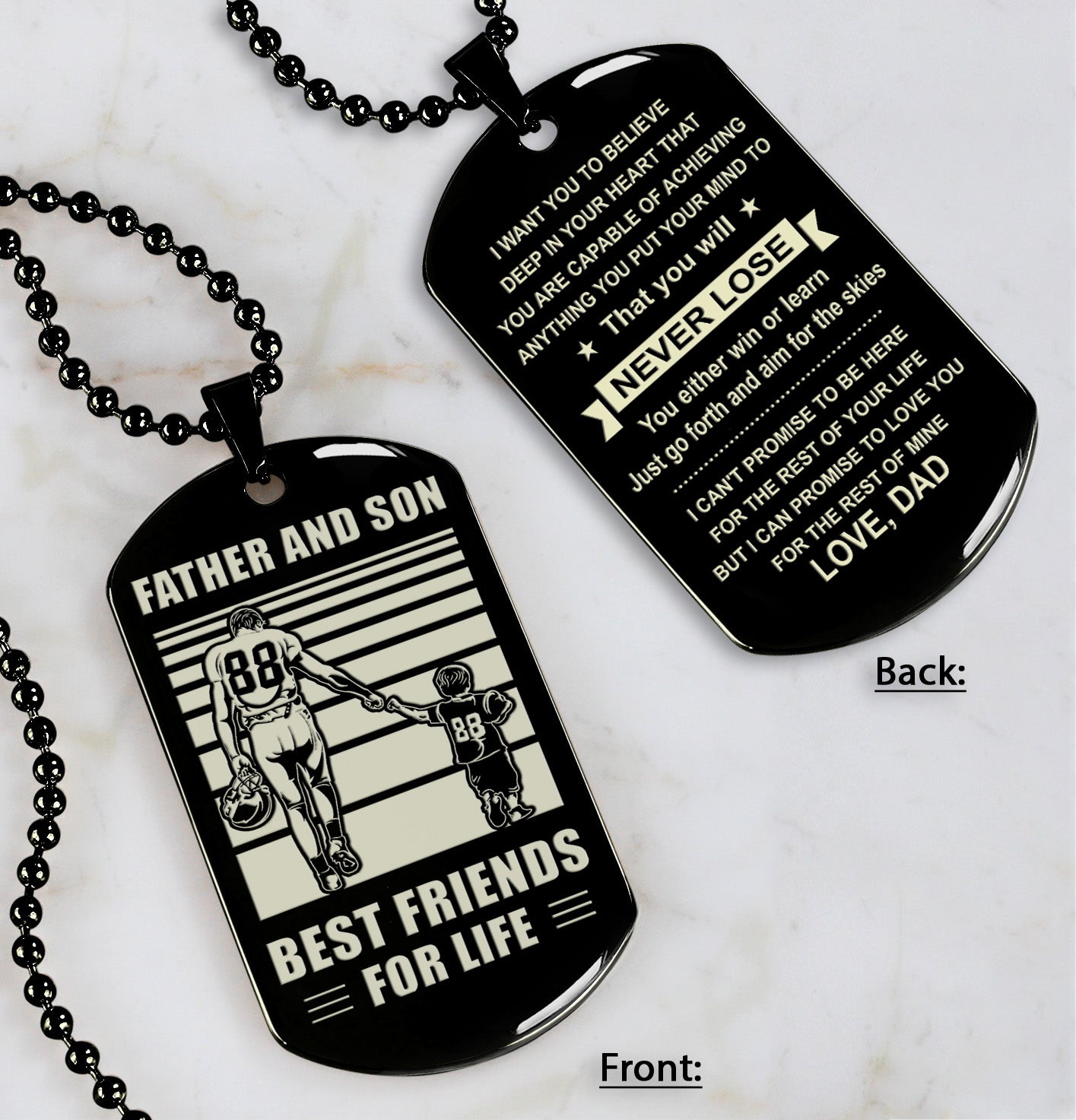 NVL Personalized Double Sided Dog Tag Father And Daughter Best Friends For Life