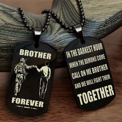 Soldier: Army-Air Force Personalized Double Sided Dog Tag For My Brother - Call On Me Brother And We Will Fight Them Together Gift For Your Friend