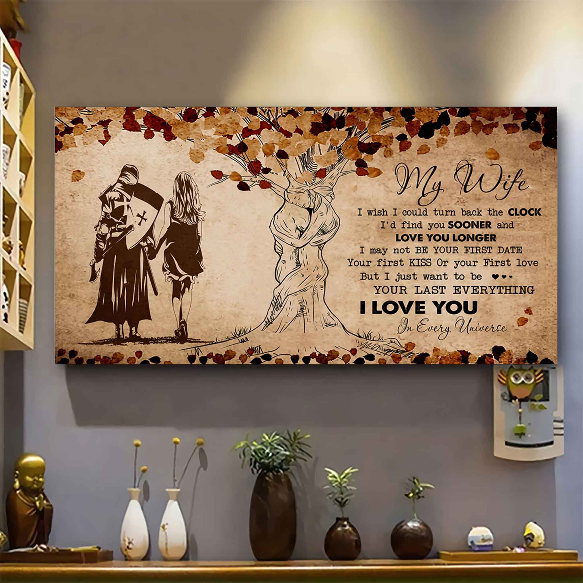 Samurai Poster Canvas To My Wife I Wish I Could Turn Back The Clock - I Love You In Every Universe