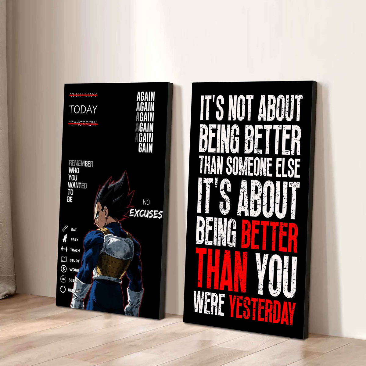 It's About Being Better Than You Were The Day Before Canvas Set Ready To Hang Gift For Your Son Your Friend