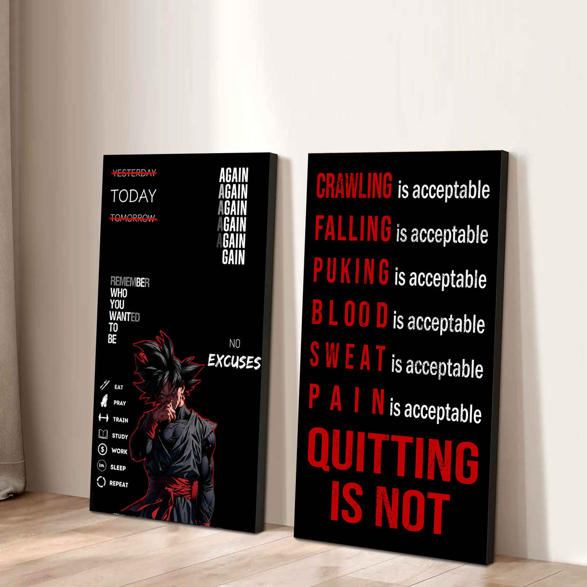 Quiting Is Not Canvas Set Ready To Hang Gift For Your Son Your Friend