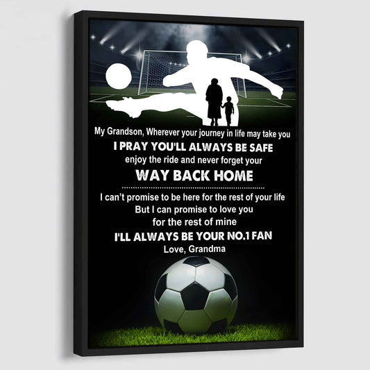 Tennis Poster Canvas Grandma To Grandson - Never Forget Your Way Back Home I Will Always Your No 1 Fan