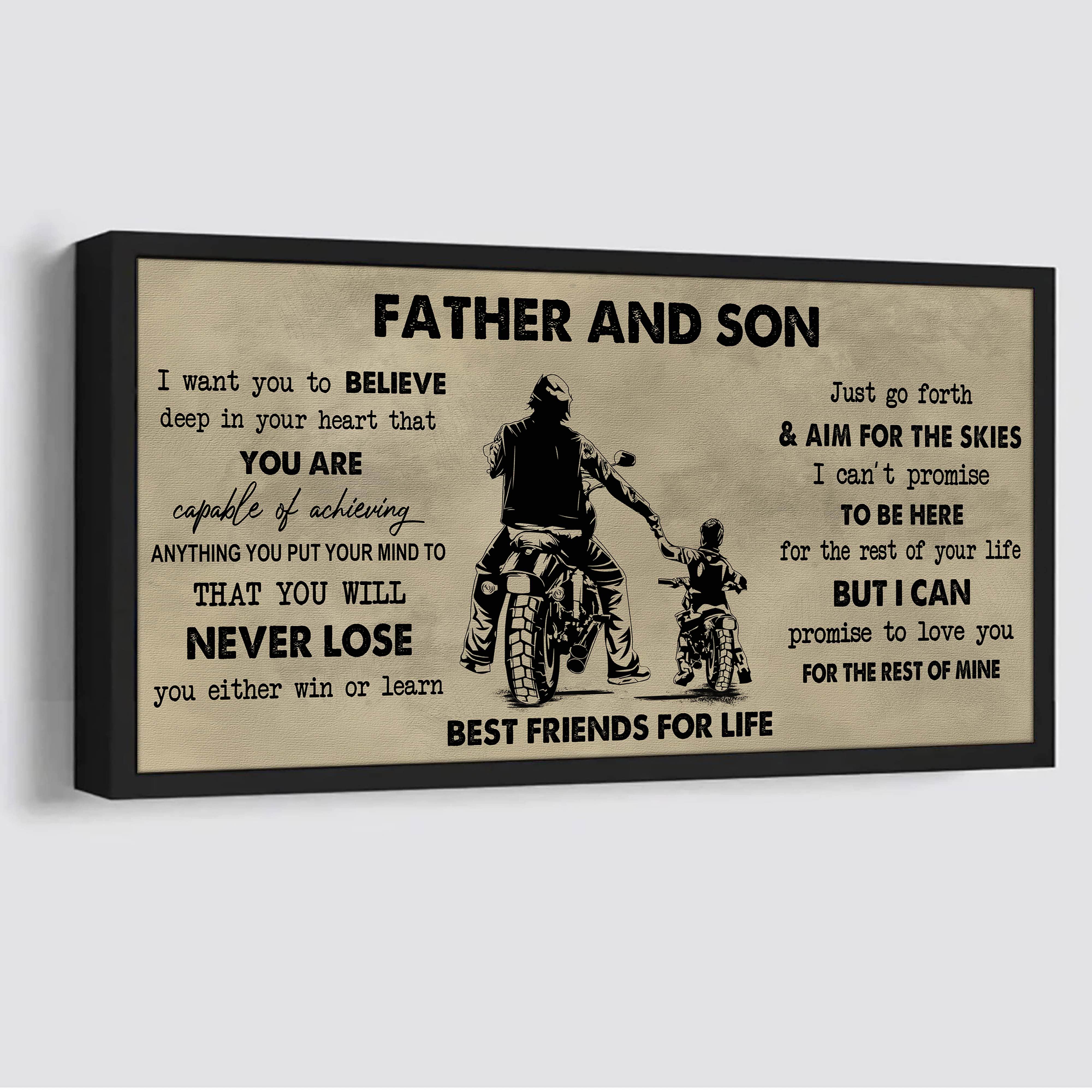 Father And Son Best Friend For Life - You Will Never Lose Poster Canvas Gift For Son From Father