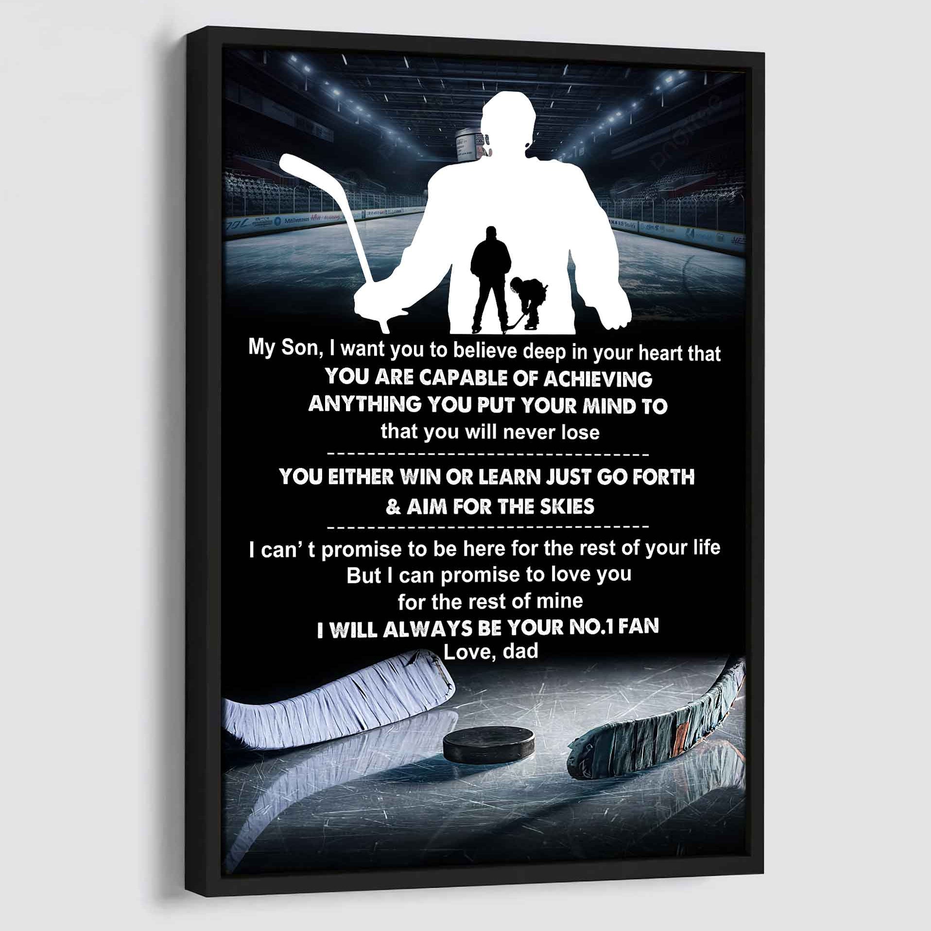 Sport Poster Canvas Dad To Son - You Will Never Lose You Either Win Or Learn I Will Always Your No 1 Fan