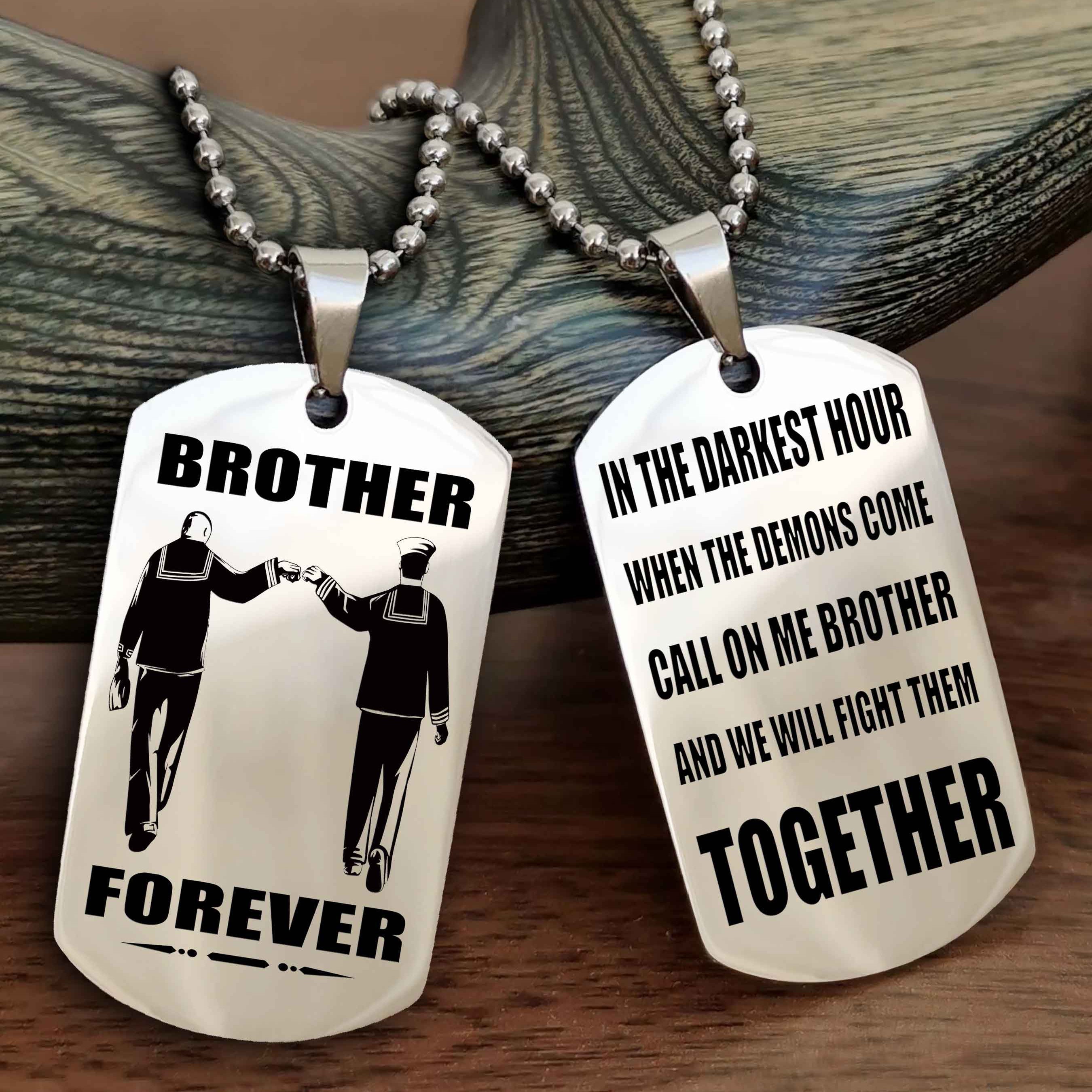 Cowboy Personalized Double Sided Dog Tag For My Brother - Call On Me Brother And We Will Fight Them Together Gift For Your Friend