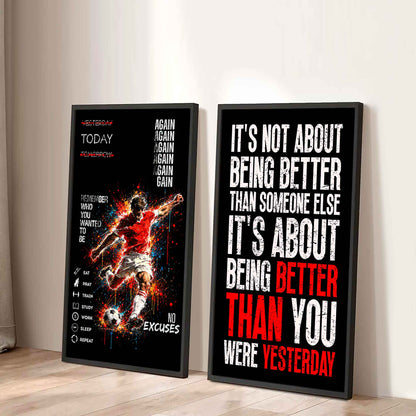 It's About Being Better Than You Were The Day Before Canvas Set Ready To Hang Gift For Your Son Your Friend