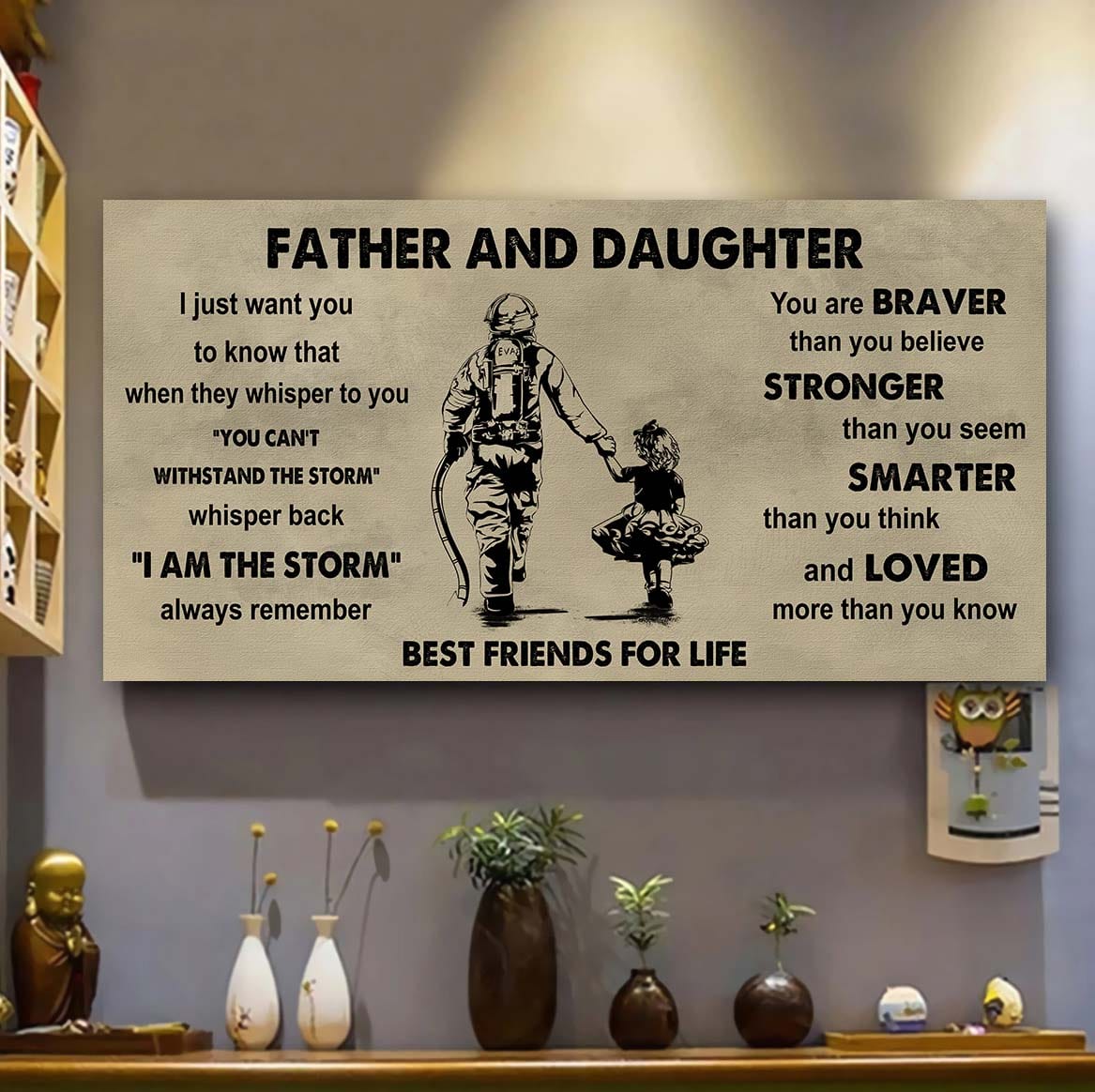 Vikings Father And Daughter Best Friends For Life - I Am The Storm Poster Canvas Gift For Daughter From Father