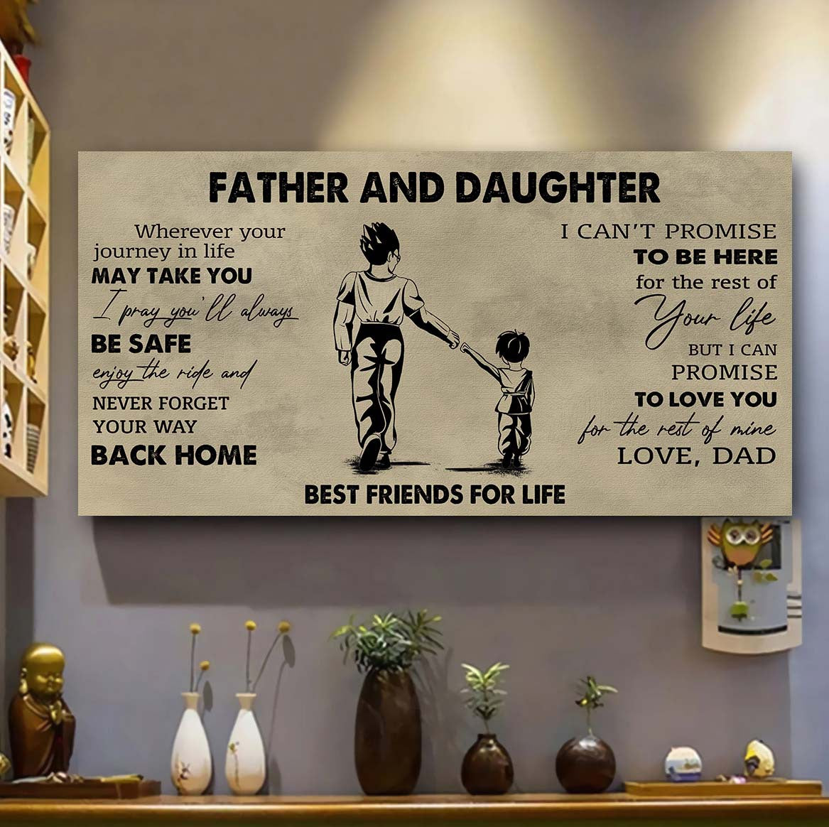 DRB Father And Daughter Best Friends For Life - Never Forget Your Way Back Home Poster Canvas Gift For Daughter From Father-Photo Upload