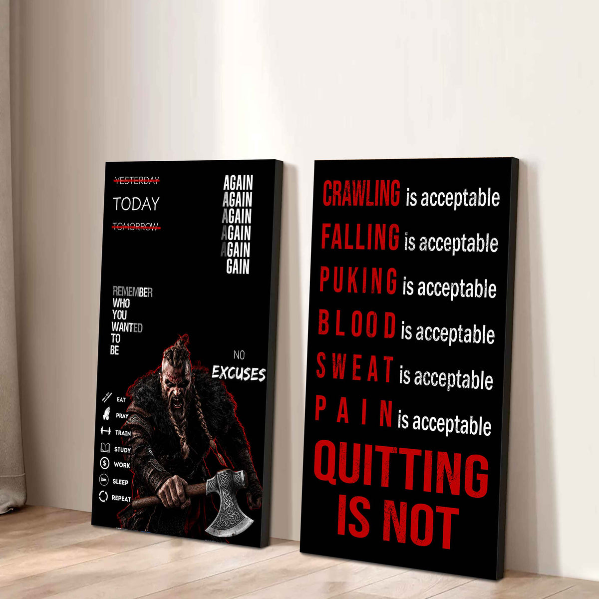 Quiting Is Not Canvas Set Ready To Hang Gift For Your Son Your Friend