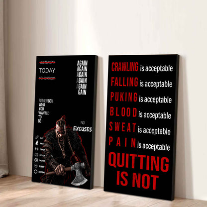 Quiting Is Not Canvas Set Ready To Hang Gift For Your Son Your Friend