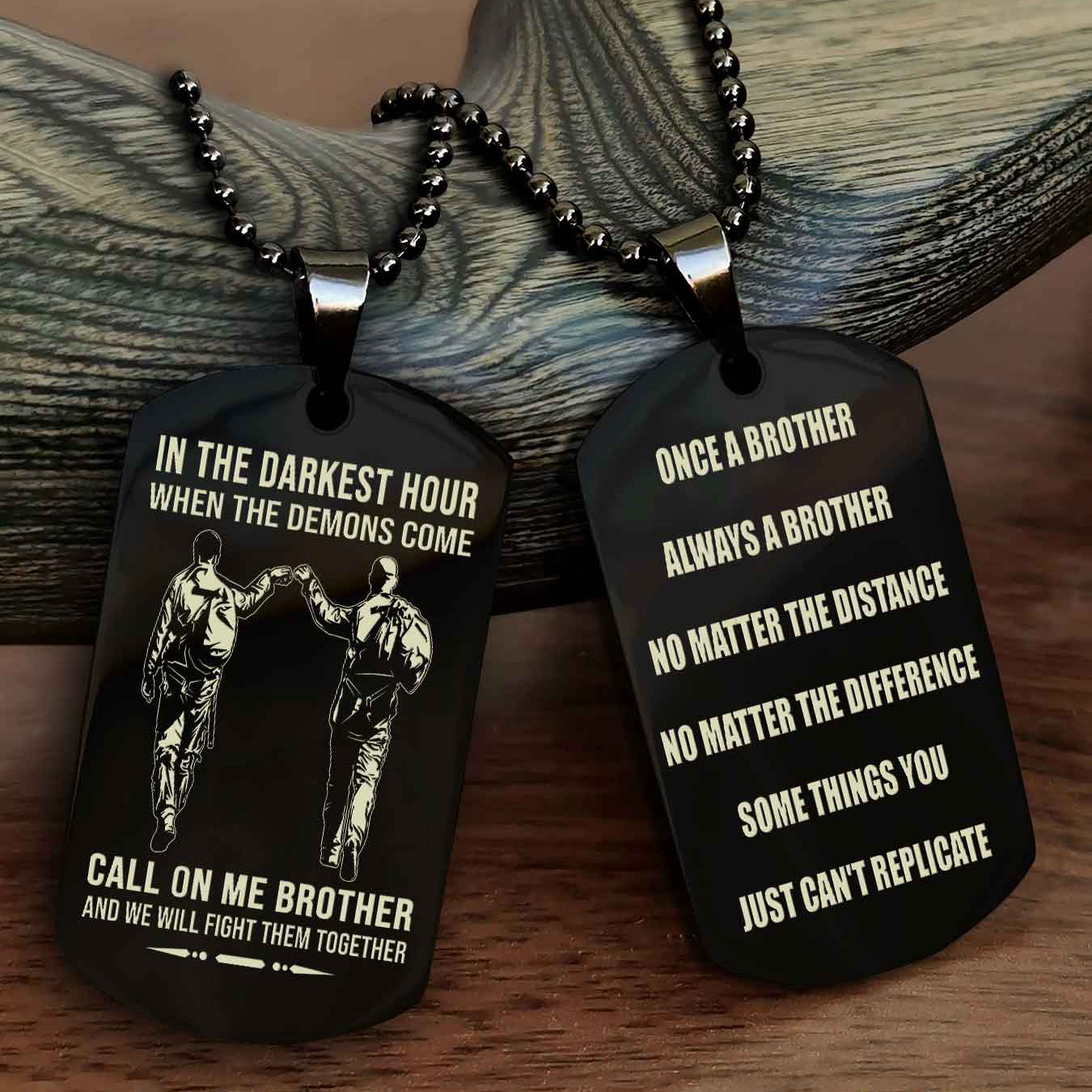 Cowboy Customizable engraved dog tag double sided gift from brother Once A Brother Always A Brother