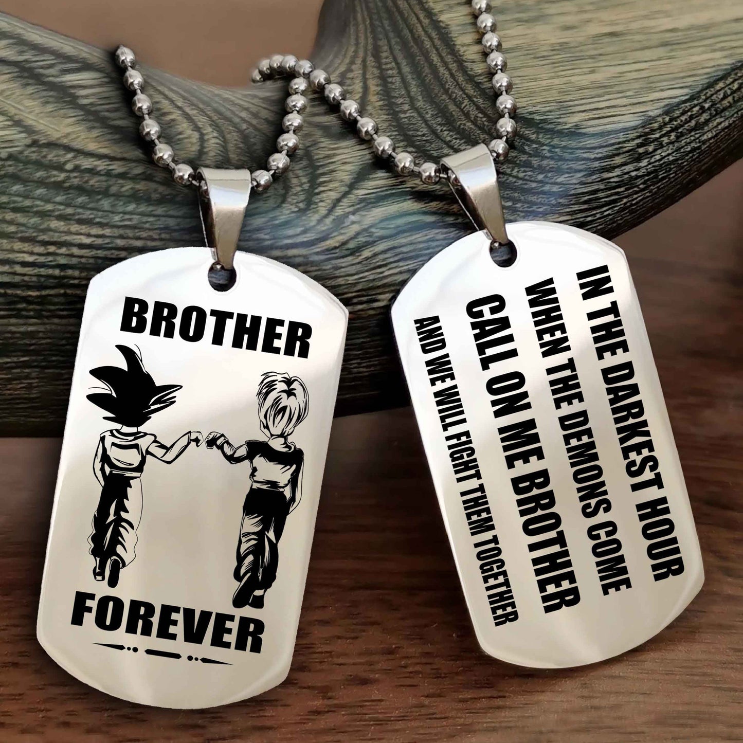 Soldier Engraved Double Sided Dog Tag Call On Me Brother NAG Brothers Forever We Will Fight Them Together