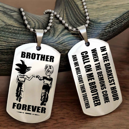 Soldier Engraved Double Sided Dog Tag Call On Me Brother NAG Brothers Forever We Will Fight Them Together