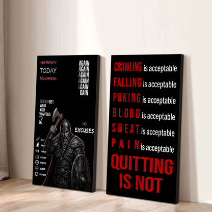 Quiting Is Not Canvas Set Ready To Hang Gift For Your Son Your Friend
