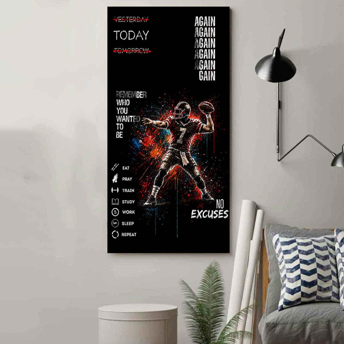Remember Who You Wanted To Be Canvas Poster Training Motivation Quotes Gift For Your Son