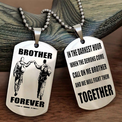 Soldier: Army-Navy Personalized Double Sided Dog Tag For My Brother - Call On Me Brother And We Will Fight Them Together Gift For Your Friend