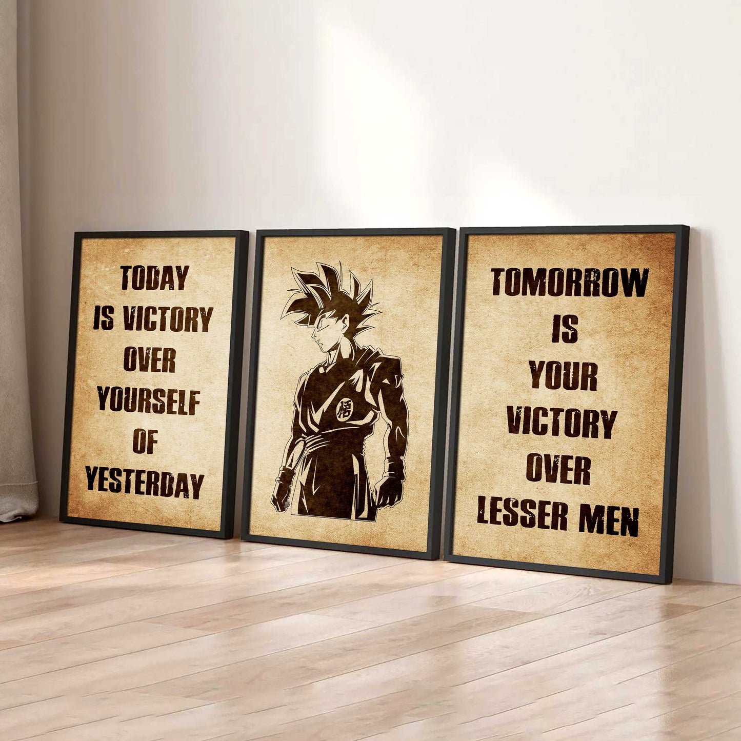 Combo 3 Warrior Canvas Poster Today Is Victory Over Yourself Of Yesterday Tomorrow Is Your Victory Over Lesser Men