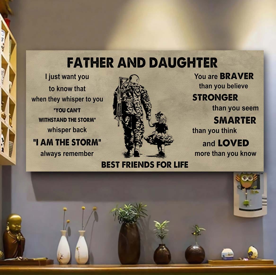 Samurai Father And Daughter Best Friends For Life - I Am The Storm Poster Canvas Gift For Daughter From Father