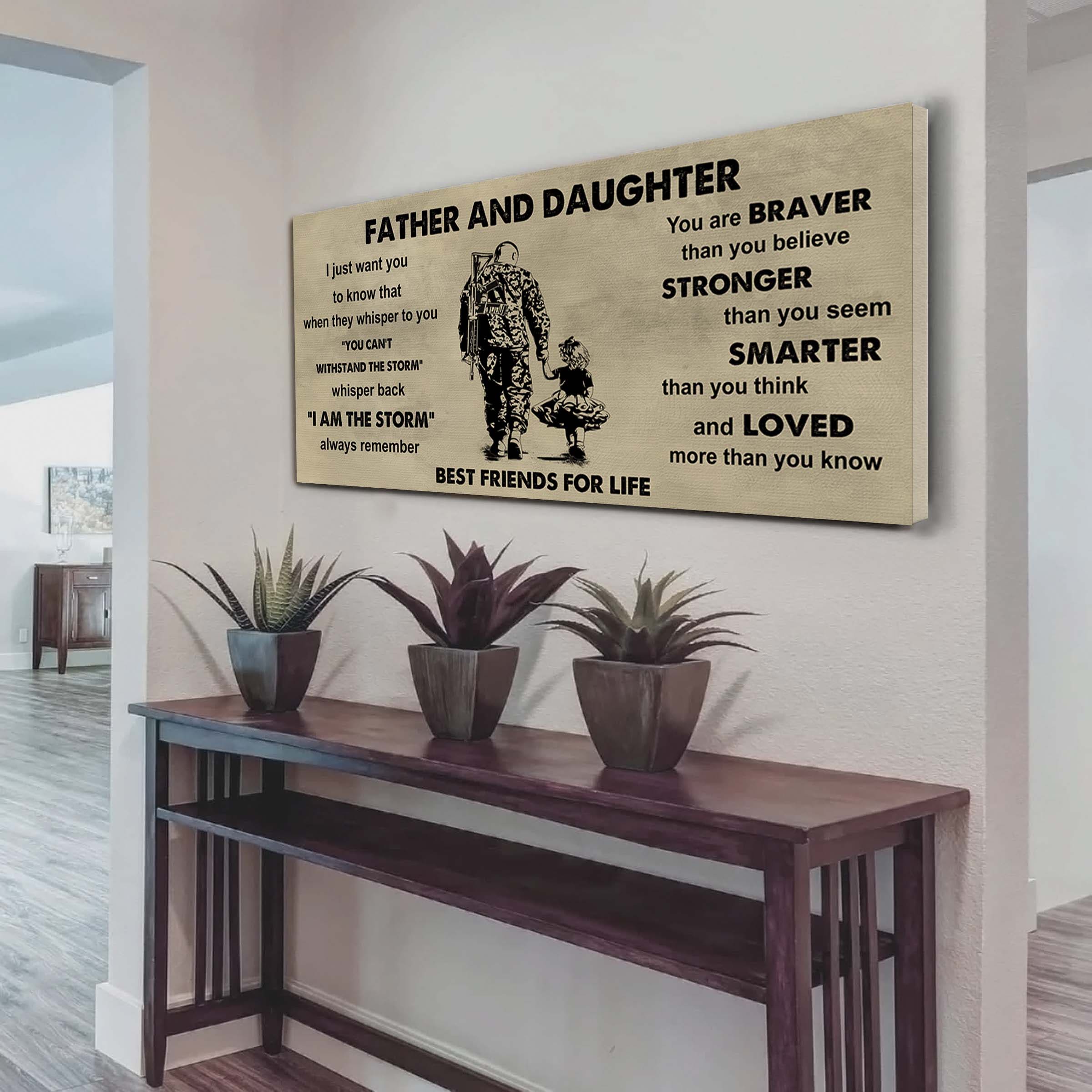 Samurai Father And Daughter Best Friends For Life - I Am The Storm Poster Canvas Gift For Daughter From Father