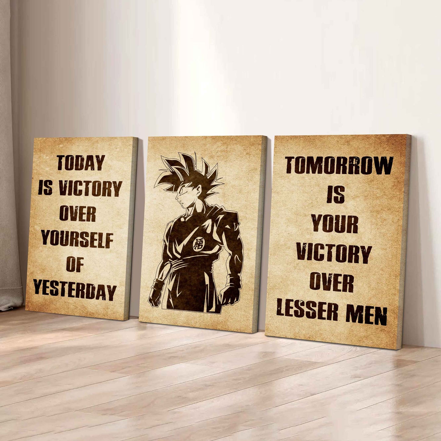 Combo 3 Warrior Canvas Poster Today Is Victory Over Yourself Of Yesterday Tomorrow Is Your Victory Over Lesser Men