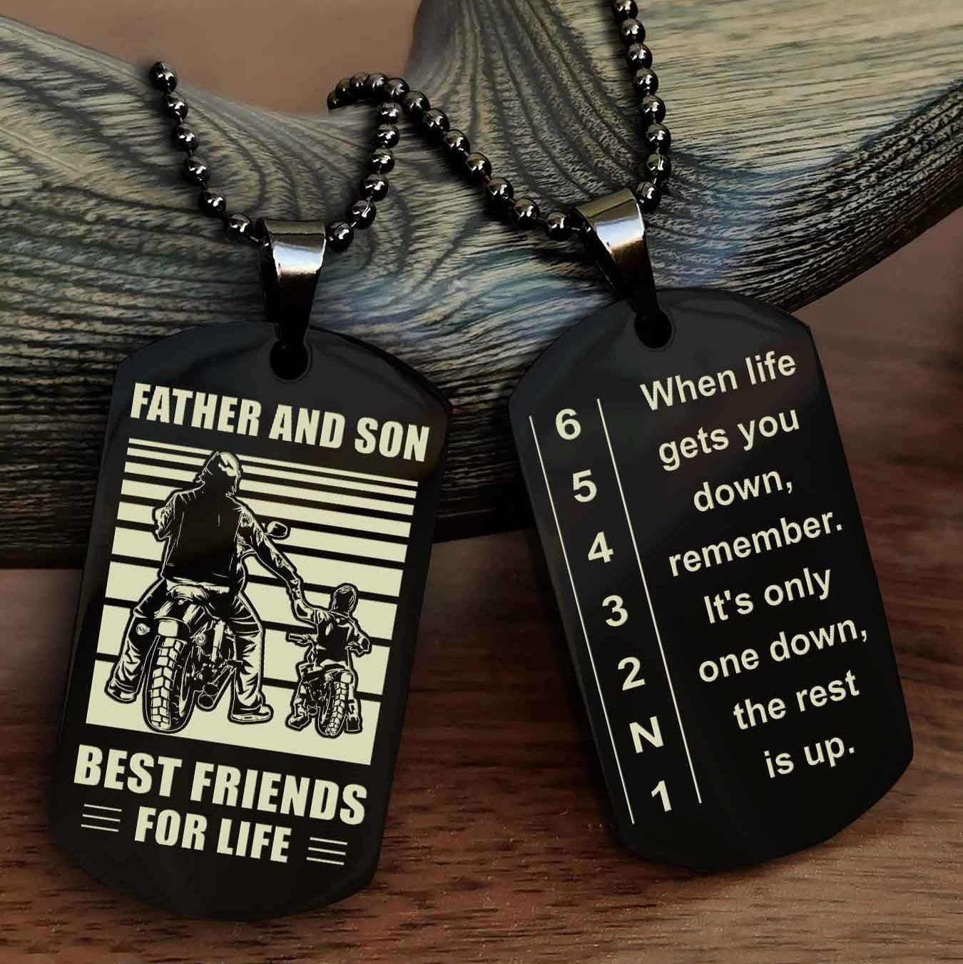 Sportbike Dog tag-When life gets you down, remember. It’s only one down, the rest is up