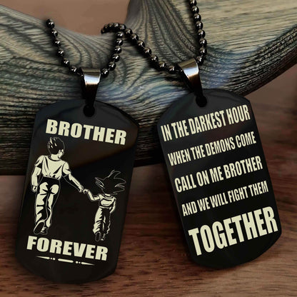 Biker Personalized Double Sided Dog Tag For My Brother - Call On Me Brother And We Will Fight Them Together Gift For Your Friend