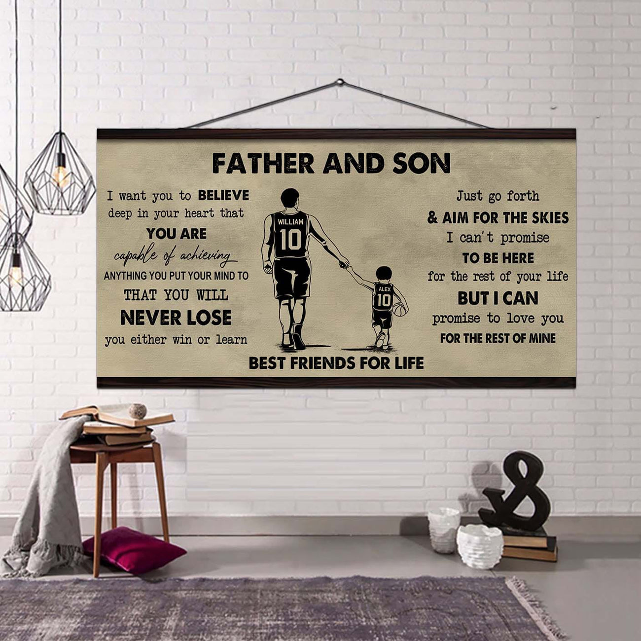 DRB Father And Son Best Friend For Life - You Will Never Lose Poster Canvas Gift For Son From Father -Photo Upload