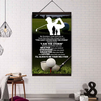 Baseball Poster Canvas Grandma To Grandson - Whisper Back I Am The Storm I Will Always Your No 1 Fan