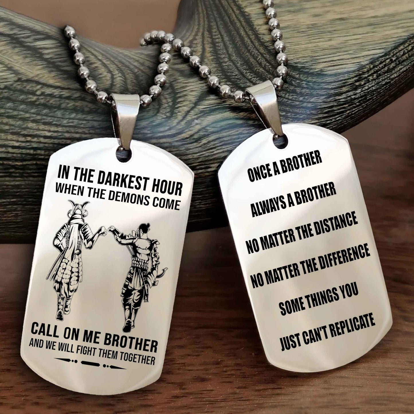 Soldier customizable engraved dog tag double sided gift from brother Once A Brother Always A Brother