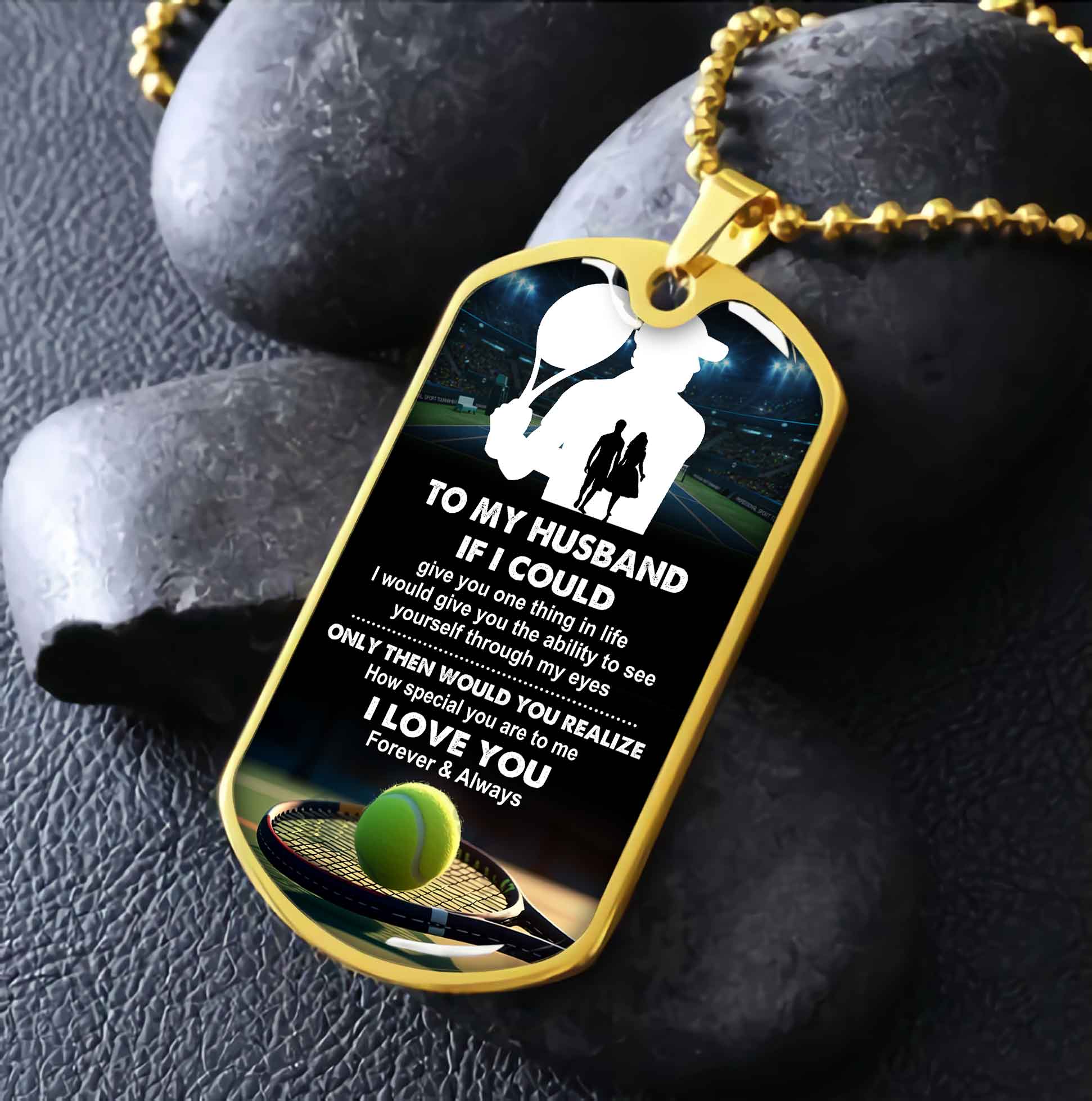 Sport Military Chain 18K Gold Plated Silver Plated To My Husband From Wife With Love Message
