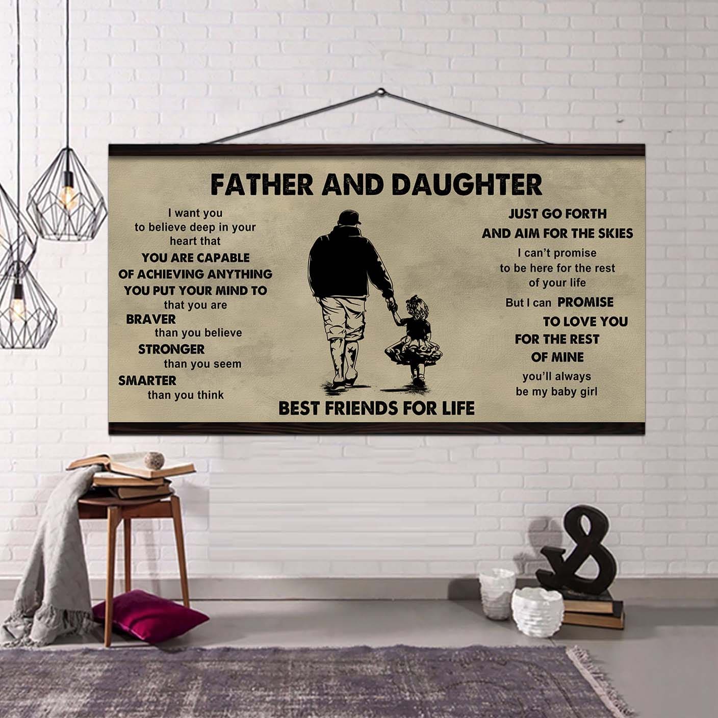 Family photo upload Father And Son Best Friends For Life  - That You Are Braver Than You Believe Poster Canvas Gift For Son From Father