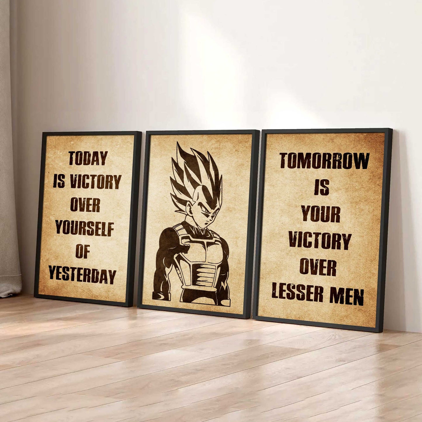 Combo 3 Warrior Canvas Poster Today Is Victory Over Yourself Of Yesterday Tomorrow Is Your Victory Over Lesser Men
